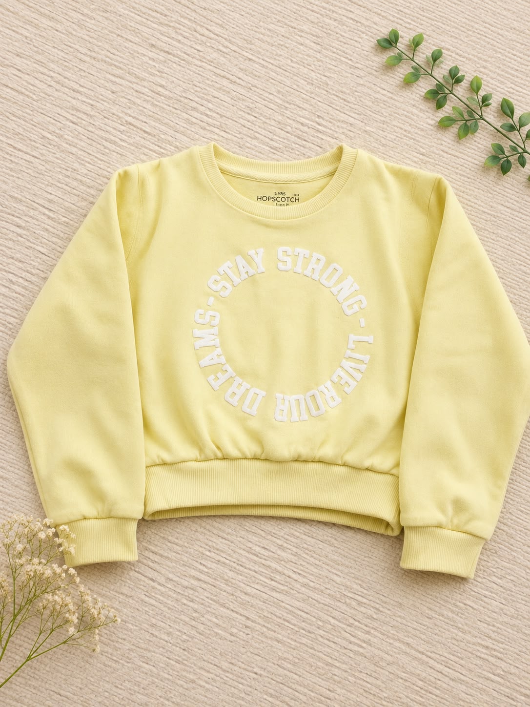 Hopscotch Girls Yellow Cozy Sweatshirt – Soft Casual Winter Top