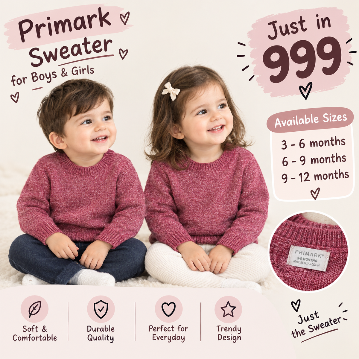 Primark Unisex Kids Sweater for Boys & Girls