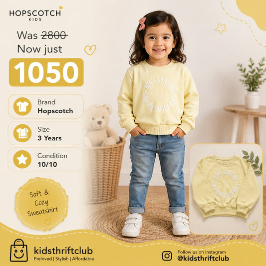 Hopscotch Girls Yellow Cozy Sweatshirt – Soft Casual Winter Top