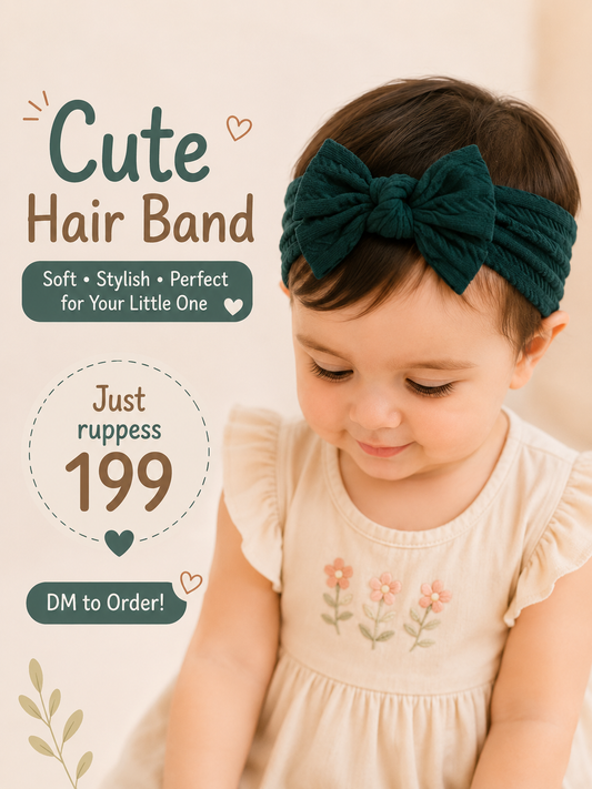 Ultra-Soft Cable Knit Baby Bow Headband – Emerald Green