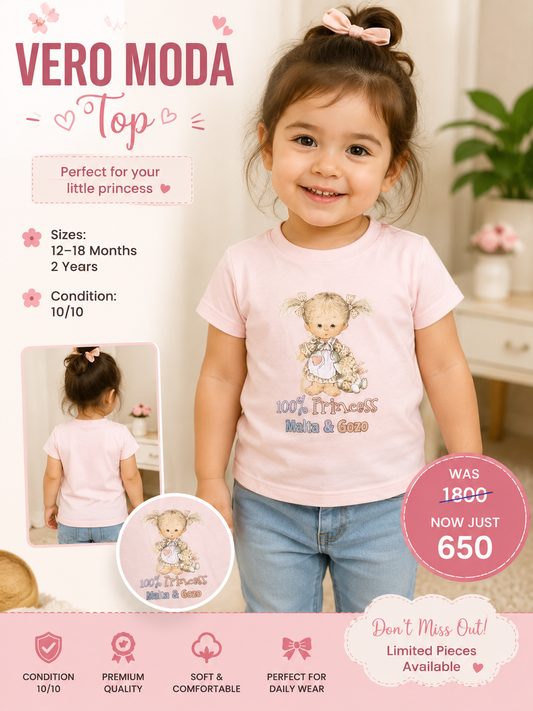 Vero Moda Girls Pink Princess Printed Top –