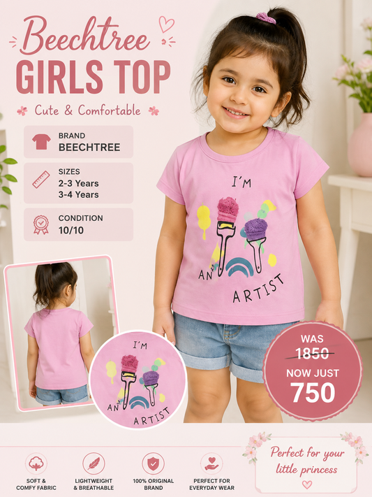 Beechtree Girls Pink Printed Top
