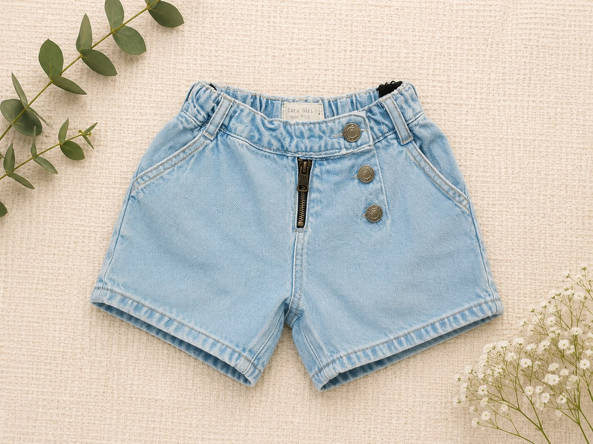 Unisex Light Blue Denim Shorts for Boys & Girls – Casual Summer Shorts