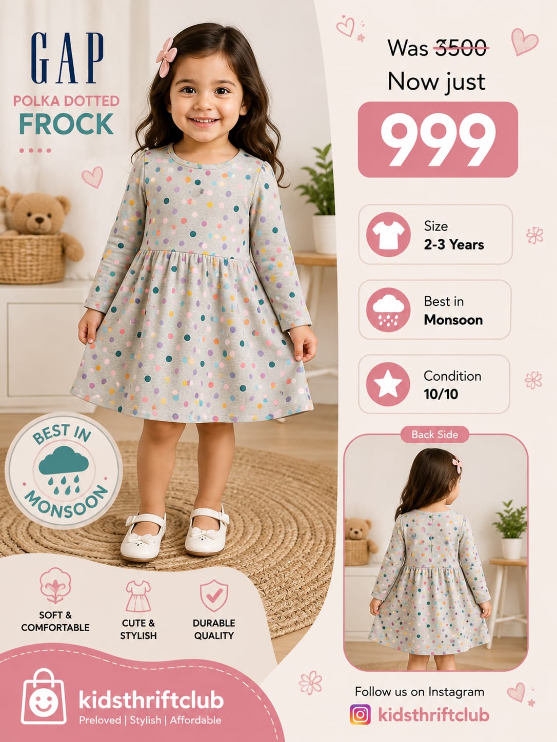 GAP Girls Polka Dot Frock | Kids Dress