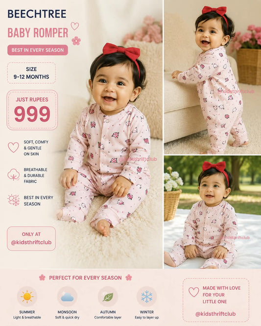 Baby Girls Cotton romper| Soft Printed Romper